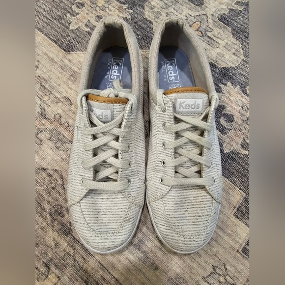 Keds Beige Striped Sneakers - Picture 2 of 7